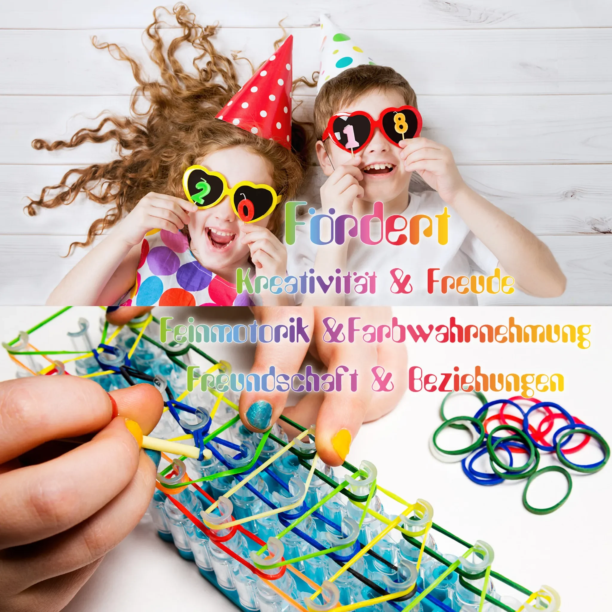 Loom Bands Starter Set XXL – 4.200 Gummibänder mit Webrahmen